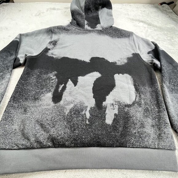 Nike Women's Hoodie Black Medium Paint Splatter Tie Dye Camo Bleed Grunge Vibe - Picture 6 of 9